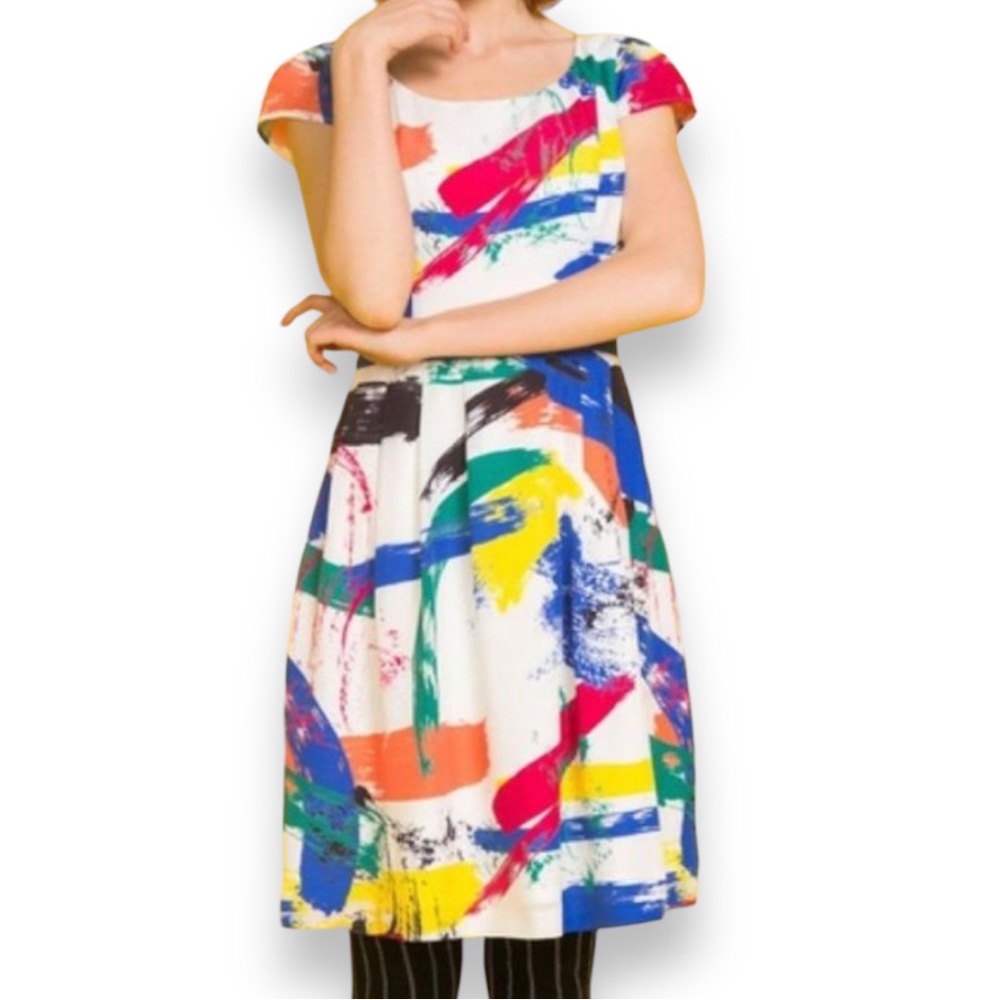 Modcloth Multicolor Abstract Dress